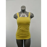 Suzy Shier Signature Womens Small Yellow Sleeveless Fitted Side Roushing Top