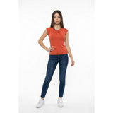 Storm Los Angeles Women's Small Orange Cap Sleeve Knot Front Top