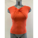 Storm Los Angeles Women's Small Orange Cap Sleeve Knot Front Top