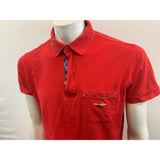 Yachting Sail EXP Pique Polo Shirt Men's Size 54UK (44US) Red 1/4 Zip Up Short Sleeve Cotton