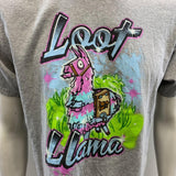 Fortnite Loot Llama Men's Graphic T Shirt Size Large Gray