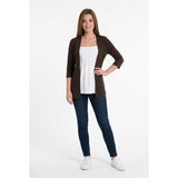 A. Byer Vintage Womens Large Brown White 3/4 Sleeve Sweater w/Attached Tank Top