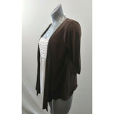 A. Byer Vintage Womens Large Brown White 3/4 Sleeve Sweater w/Attached Tank Top