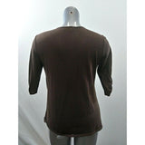 A. Byer Vintage Womens Large Brown White 3/4 Sleeve Sweater w/Attached Tank Top