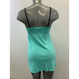 La Senza Women's Medium Sleeveless Green Speghetti Strap Lace Trim V Neck  Cami