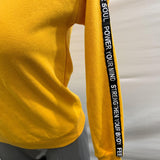 Bluenotes Boyfriend Fit Sweatshirt Women's Size XS Feed Your Soul Long Sleeve Crew Neck Polyester Blend