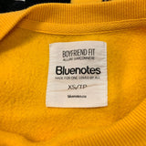 Bluenotes Boyfriend Fit Sweatshirt Women's Size XS Feed Your Soul Long Sleeve Crew Neck Polyester Blend