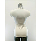 Foxy Jeans Top Women's Medium Ivory Capped Short Sleeve Wrap Top