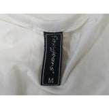 Foxy Jeans Top Women's Medium Ivory Capped Short Sleeve Wrap Top