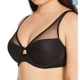 Smart & Sexy Women's Mesh Plunge Bra SA1389  Black Nylon Blend