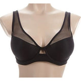 Smart & Sexy Women's Mesh Plunge Bra SA1389  Black Nylon Blend