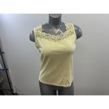 Tan Jay Women's Yellow Laced Tank Top Size Petite Small Cotton