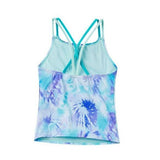Speedo Girls' Printed Tankini Top Size 8 Scuba Blue