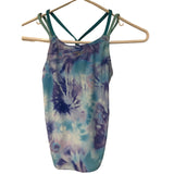 Speedo Girls' Printed Tankini Top Size 8 Scuba Blue