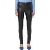 HUE Womens Faux Leather Leggings Size Large Black Mid Rise NWT