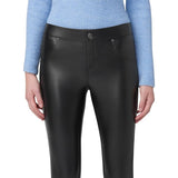 HUE Womens Faux Leather Leggings Size Large Black Mid Rise NWT