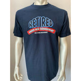 Retirement T Shirt Mens Large Navy Blue Orange Dingo Brand Screened