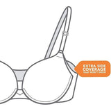 Warner's 01356 No Side Effects Full Coverage Underwire Bra Black