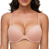 Deyllo W210 Womens Push Up Bra Soft Padded Underwire Pink 32DD NWT