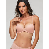 Deyllo W210 Womens Push Up Bra Soft Padded Underwire Pink 32DD NWT