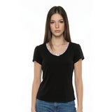 la Vie en Rose Women's T shirt Medium Black Poly Blend