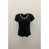 la Vie en Rose Women's T shirt Medium Black Poly Blend