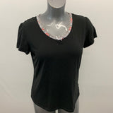 la Vie en Rose Women's T shirt Medium Black Poly Blend