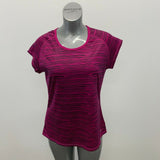 Champion Activewear Top Women's XL Purple Black Zebra Print Capped Sleeves