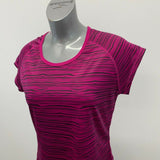 Champion Activewear Top Women's XL Purple Black Zebra Print Capped Sleeves