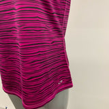 Champion Activewear Top Women's XL Purple Black Zebra Print Capped Sleeves