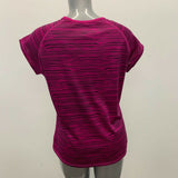 Champion Activewear Top Women's XL Purple Black Zebra Print Capped Sleeves