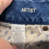 American Eagle Artist Blue Jeans Women's Size 00 Stretch Ripped Distressed Low Rise Cropped Denim