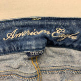 American Eagle Artist Blue Jeans Women's Size 00 Stretch Ripped Distressed Low Rise Cropped Denim