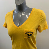 PINK Victoria’s Secret Women’s Neon Yellow Short Sleeve Wolverine M Front Pocket
