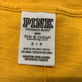 PINK Victoria’s Secret Women’s Neon Yellow Short Sleeve Wolverine M Front Pocket