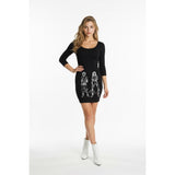 U:her Bamboo Stretch Women's Medium Bodycon Dress Black 3/4 Sleeve