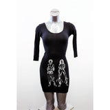 U:her Bamboo Stretch Women's Medium Bodycon Dress Black 3/4 Sleeve