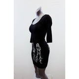 U:her Bamboo Stretch Women's Medium Bodycon Dress Black 3/4 Sleeve