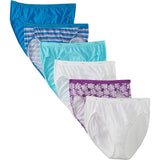 Hanes Women's 6 Pack Tagless High Cut Panties NEW Cotton Size 6/Medium