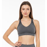 Puma Women's Grey Sport Bra Workout Athletic Size Large Nylon Blend