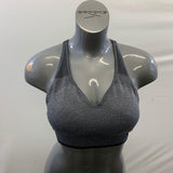 Puma Women's Grey Sport Bra Workout Athletic Size Large Nylon Blend