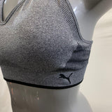 Puma Women's Grey Sport Bra Workout Athletic Size Large Nylon Blend