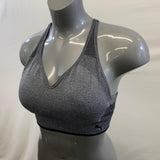 Puma Women's Grey Sport Bra Workout Athletic Size Large Nylon Blend