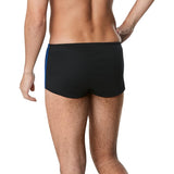 Speedo Men's Endurance+ Polyester Solid Square Leg Swimsuit 30 Black/Blue NWT