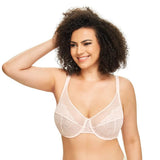 Dot Vol  Y00427-23 Sexy Lace Unpadded Underwire Minimizer Bra 36DD NWOT Pink