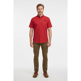 Winchester Button Up Shirt Men's Medium Cotton Red Short Sleeve Casual Shirt