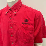 Winchester Button Up Shirt Men's Medium Cotton Red Short Sleeve Casual Shirt