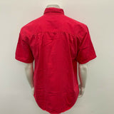 Winchester Button Up Shirt Men's Medium Cotton Red Short Sleeve Casual Shirt