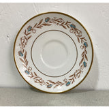 Grosvenor Heritage Fine Bone China England Demitasse Teacup Saucer Set brown blue floral