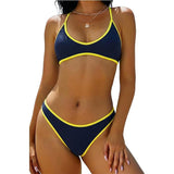 ZAFUL Women's Small Tie Back Padded High Cut Bikini Set Two Piece Swimsuit NEW